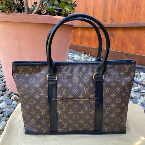 🌺NEW BLACK VACHETTA(not custom paint)🌺AUTH LOUIS SAC WEEKEND SHOPPING BAG 🎉 - Picture 3 of 17